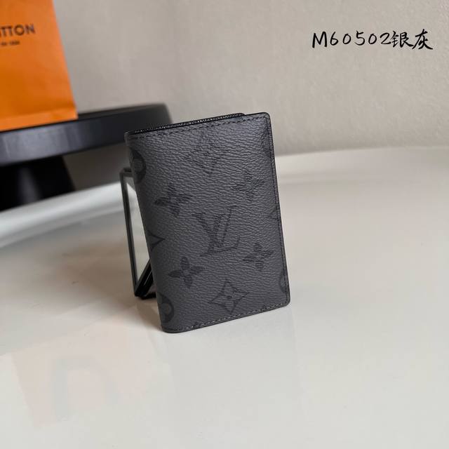 Factory Price P M60502 Silver Grey New Men's Card Holder Canvas Pocket Wallet, c