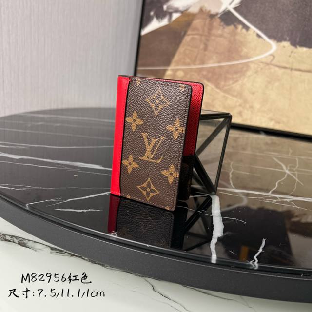 Factory Price P Top Original M82956 Red This pocket wallet is made of Monogram M