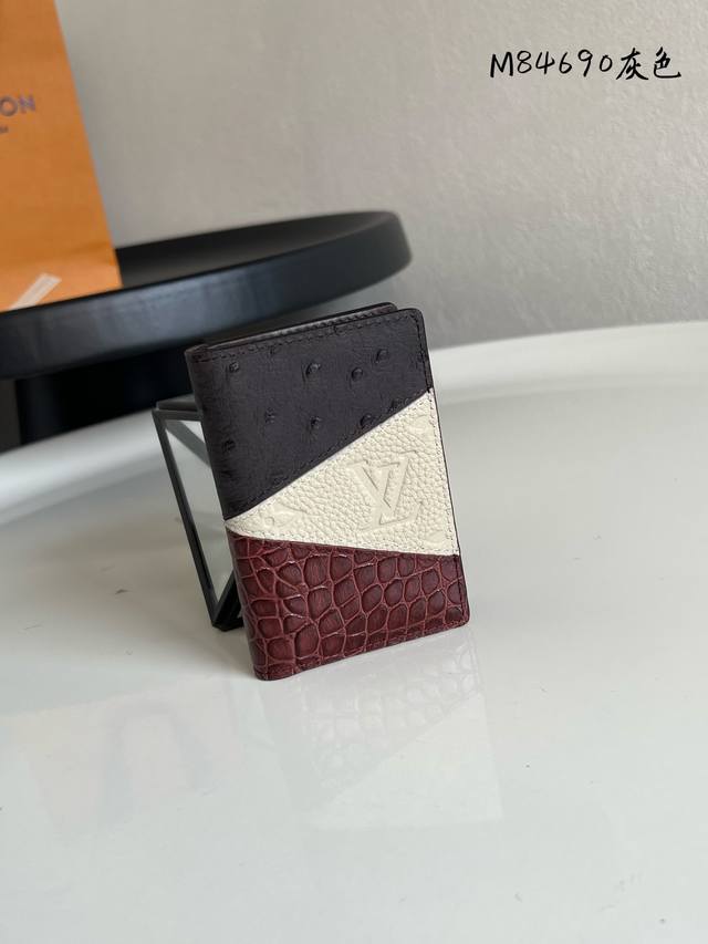 Production Price Chip Edition Top-grade Original M84690 Gray Colorblock Leather