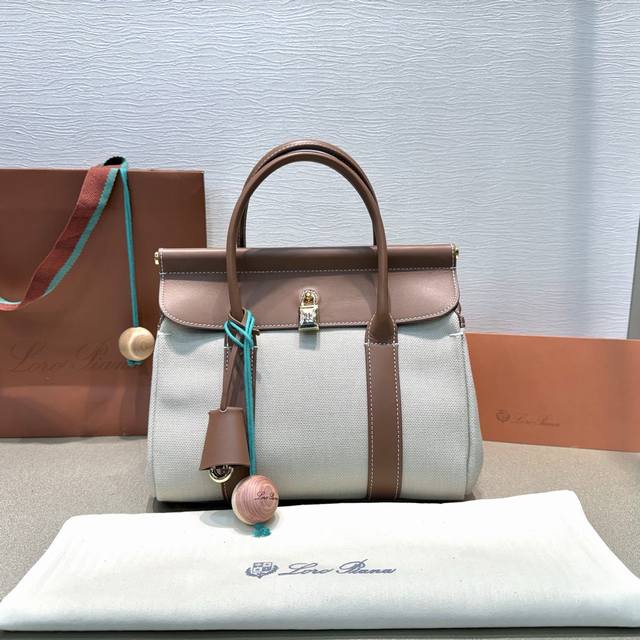 Small {Linen Caramel} New Loro Piana Tote Bag, crafted with Italian craftsmanshi