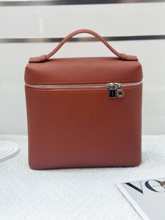 Special Price Loro Piana Brick Red Backpack Made from premium, textured top-grai