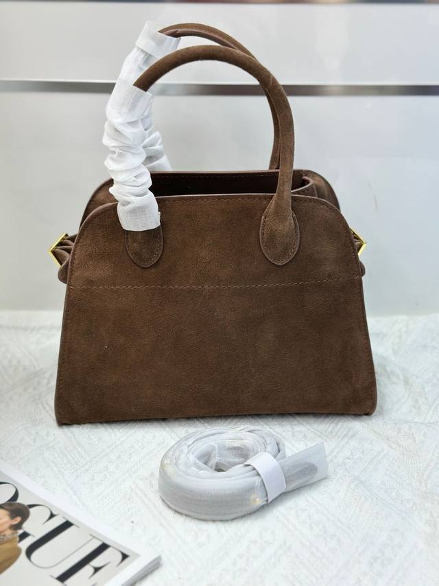 Special Price The Row Margaux 10 Matte Brown is made of high-quality matte cowhi