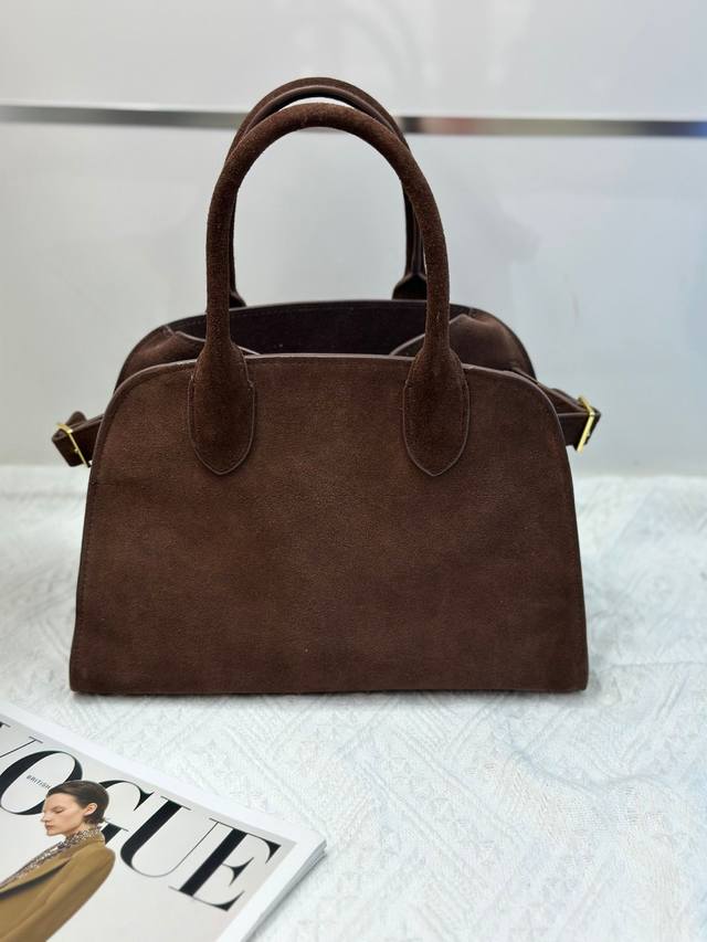 Special Price The Row Margaux 10 Matte Coffee is made of high-quality matte cowh