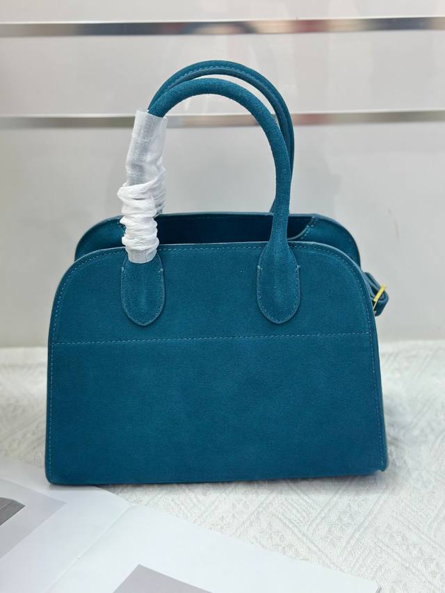 Special Price The Row Margaux 10 Matte Peacock Blue is made of high-quality matt