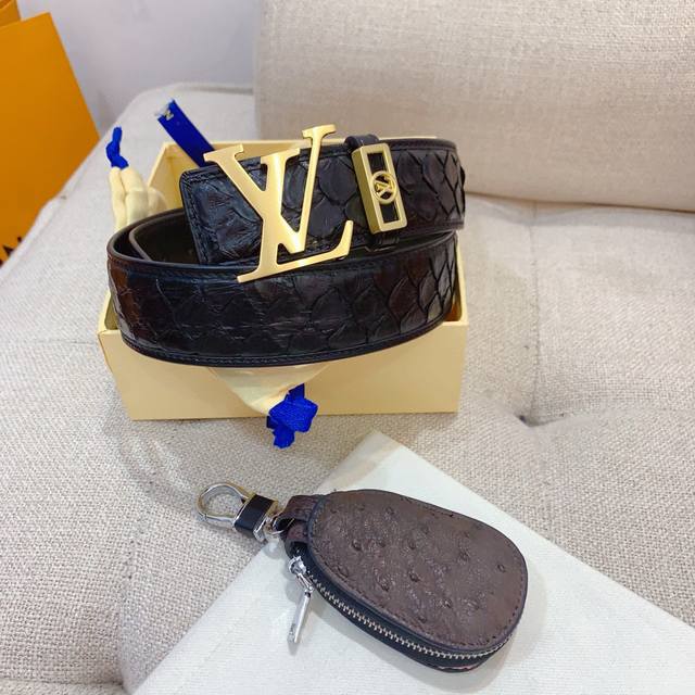 with genuine packaging, LV Louis Vuitton noble special leather series, top-grade