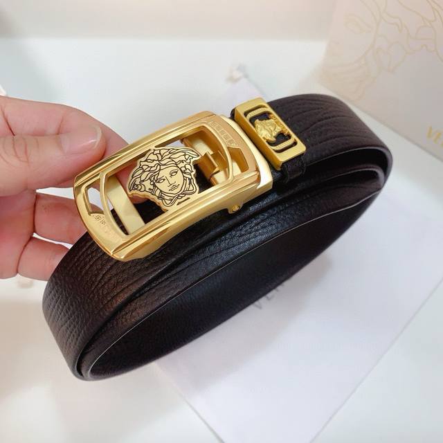 Versace new pure steel automatic buckle series, width 3.5cm, with genuine packag