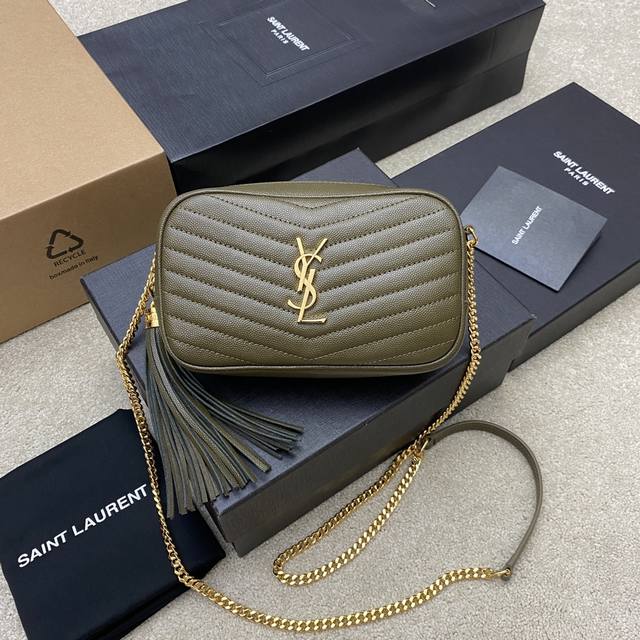Olive Green Spherical Gold Leather, a premium imported cowhide camera bag. Made
