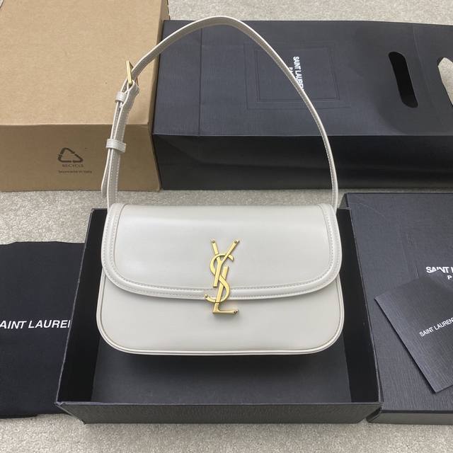 White toothpick pattern antique gold original leather, exclusive to Saint Lauren