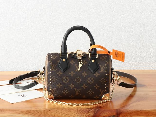 chip-coded version of premium original Speedy Trunk bag, a bold reimagining of a