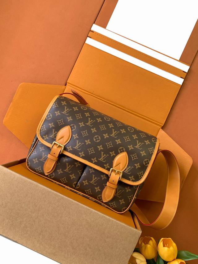 Satchel Messenger Bag, Premium All-Steel M14723, Monogram Yellow Leather. Inspir