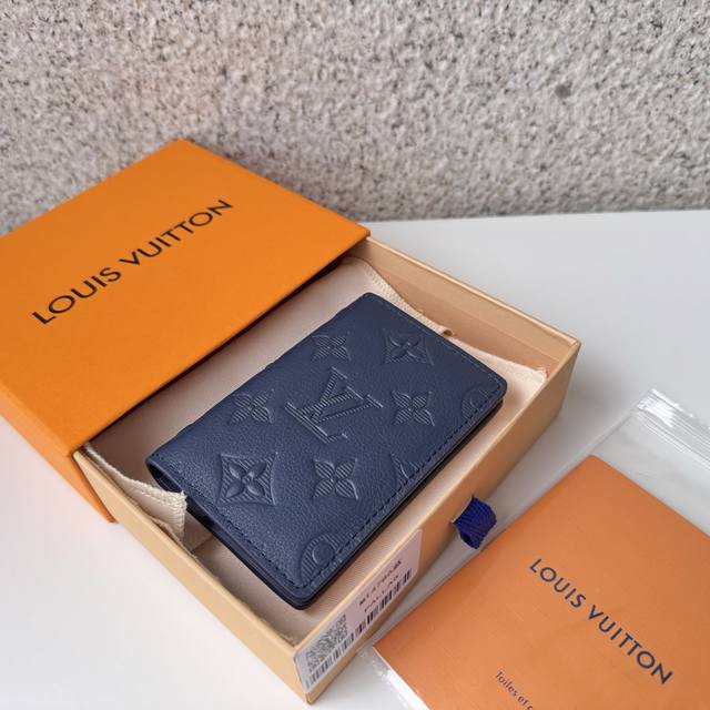 Authentic, top-grade original 14796 blue wallet. This compact wallet, "Organizer