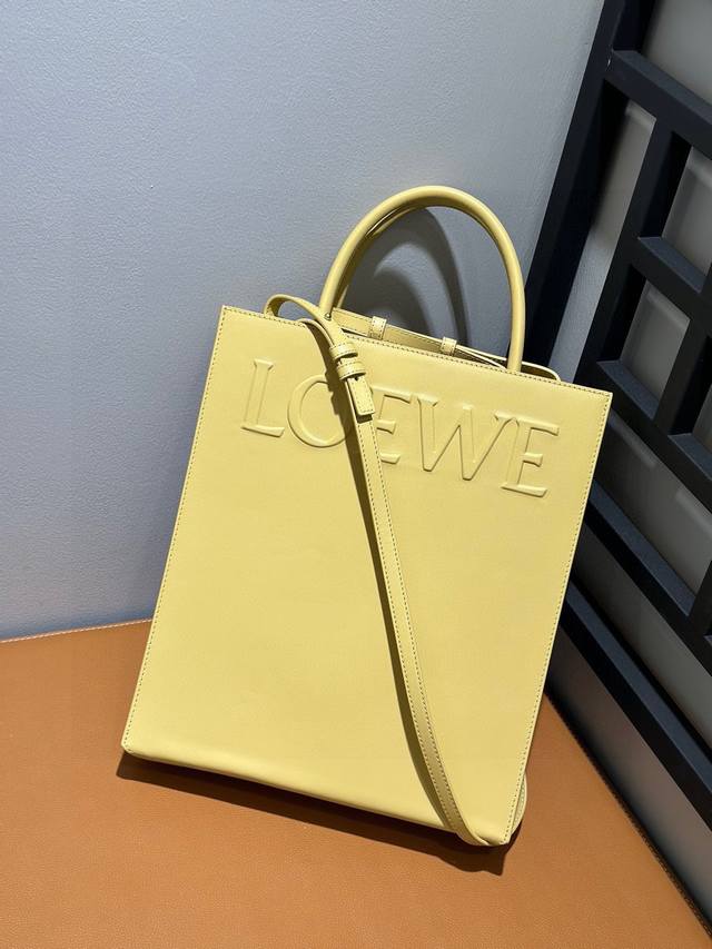 Original Lewe Standard A4 Tote in Sand Yellow. The large Loewe Standard Tote is