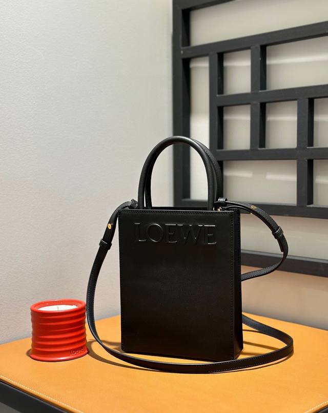 Original Lewes Standard A5 Tote in black. The small Loewe Standard Tote features