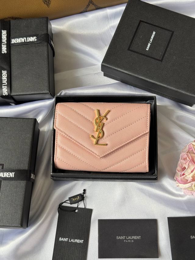 Saint Laurent - Ysl two-fold short wallet card holder genuine development import