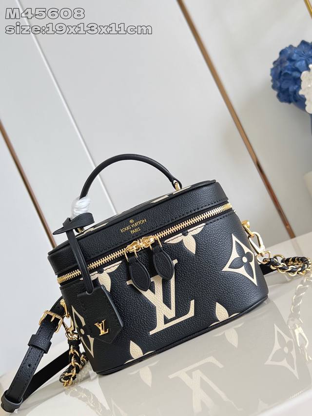 top-of-the-line original M45608 black silkscreen Vanity Small Handbag combines G