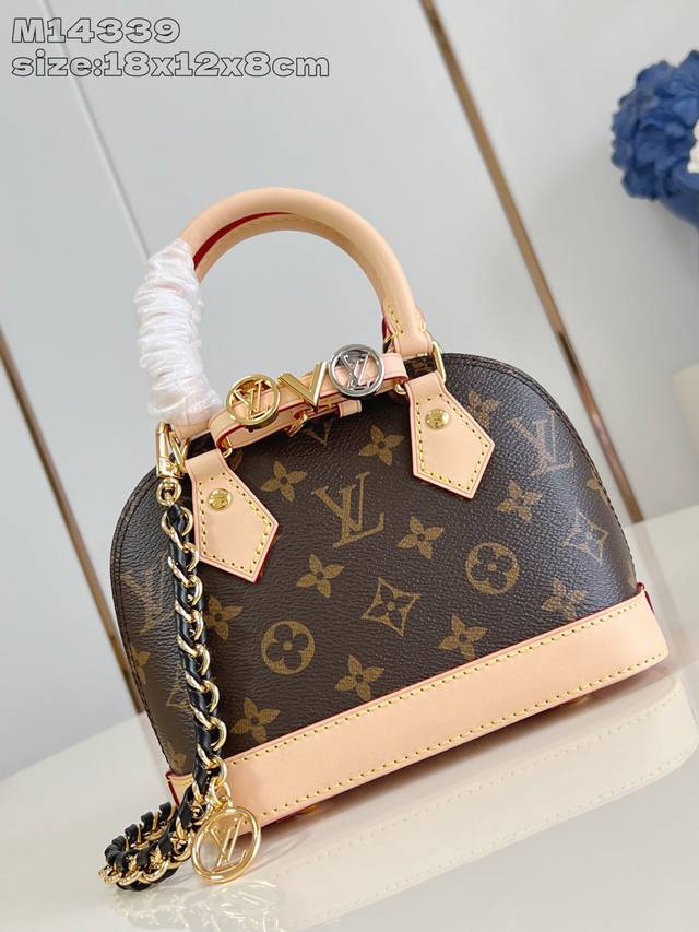 top-grade original M14339 Monogram Nano Alma handbag is a smaller version of Lou