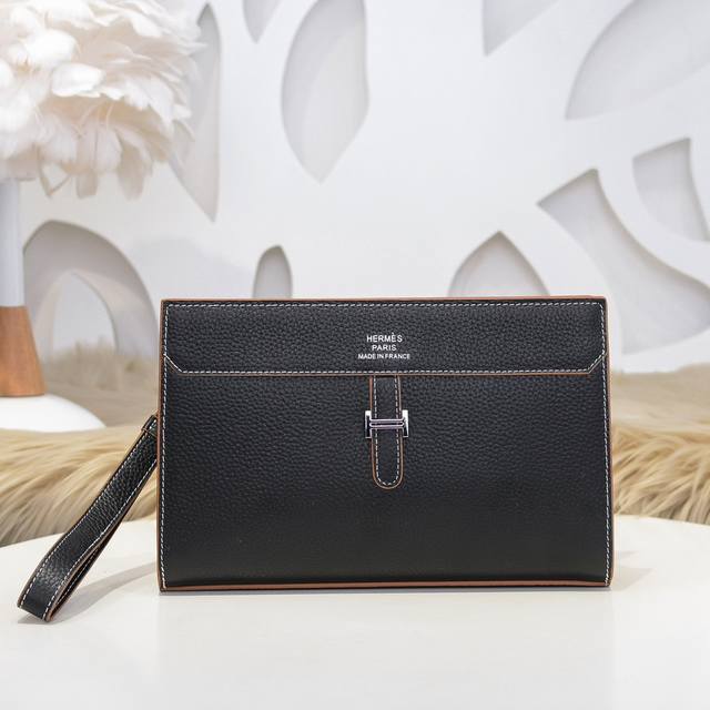 Hermes - Hermes' latest men's clutch made of original calfskin leather with a so