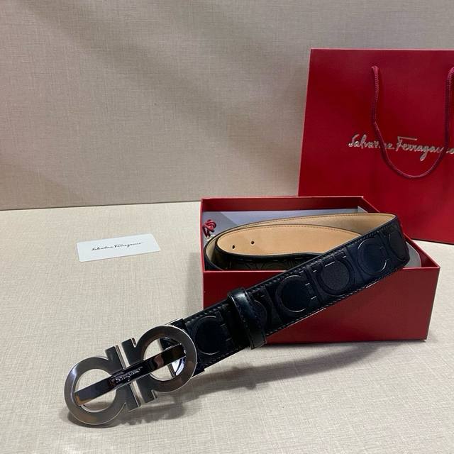 Salvatore Ferragamo 3.5cm custom men's belt, you can choose to match it with dou