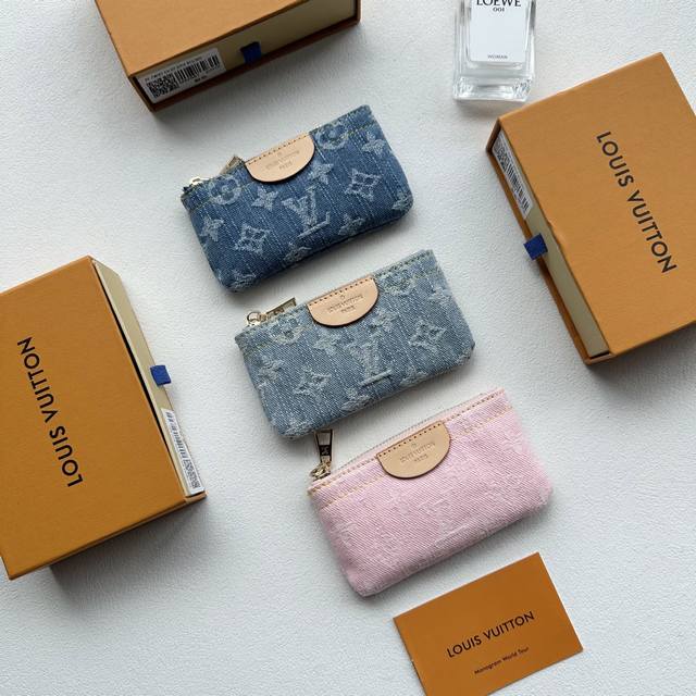 Color: Dusty Blue Size: 12x7x1.5 Denim The "Pochette Cle Card Key Holder" is mad