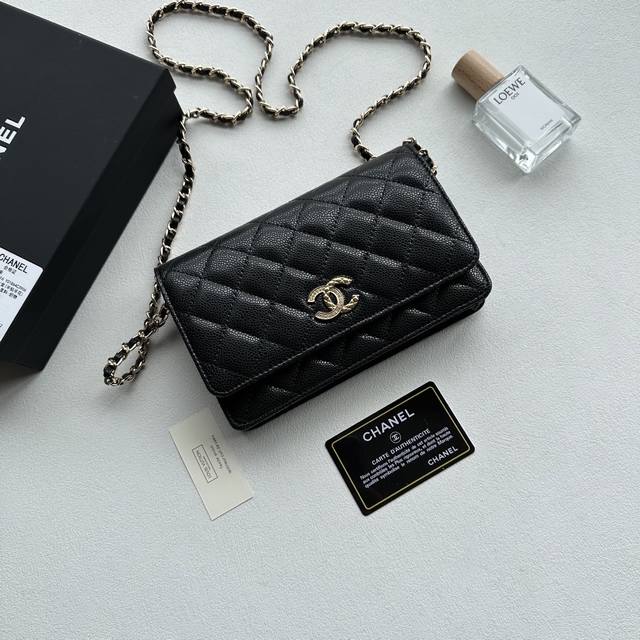 Color: Black Size: 20X13 Woc classic fortune bag caviar sheepskin, can be worn c