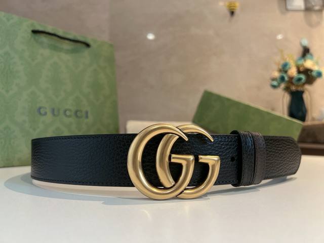 Gucci men's favorite 35mm belt, double G buckle rotating design is flexible to u