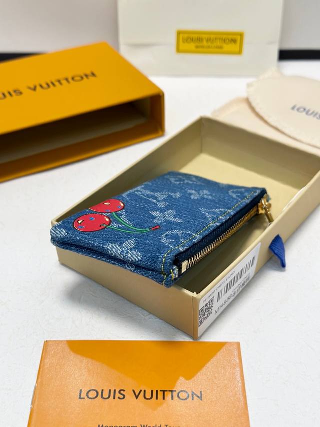 Color: Blue Size: 12X7X1.5 Actual Photos: The Cherry Denim "Pochette Cle Card Ke