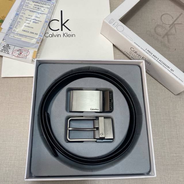 Ck belt hits the market! Original quality, 3.5cm size, counter-matched top-grain
