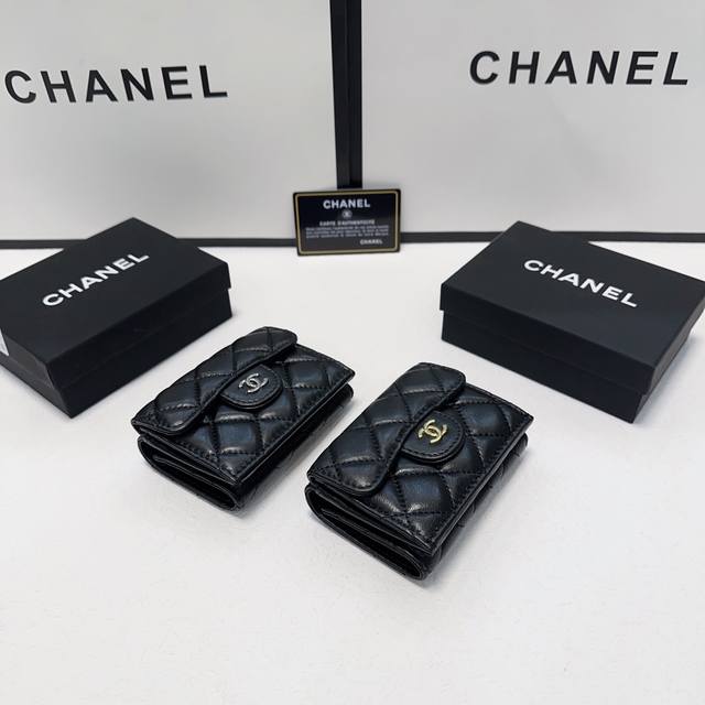 Color Black Gold Black Silver Size 10X7 Chanel's new dual-use wallet and card ho