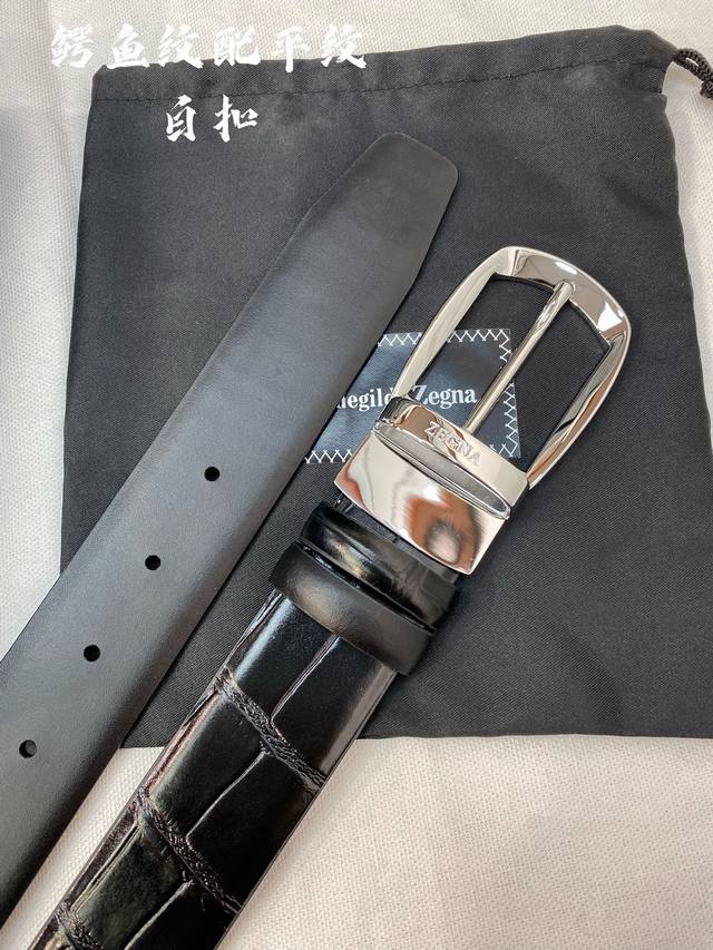 Ermenegildo Zegna Men's Belt - Width 35mm. 316 premium buckle, crafted from impo