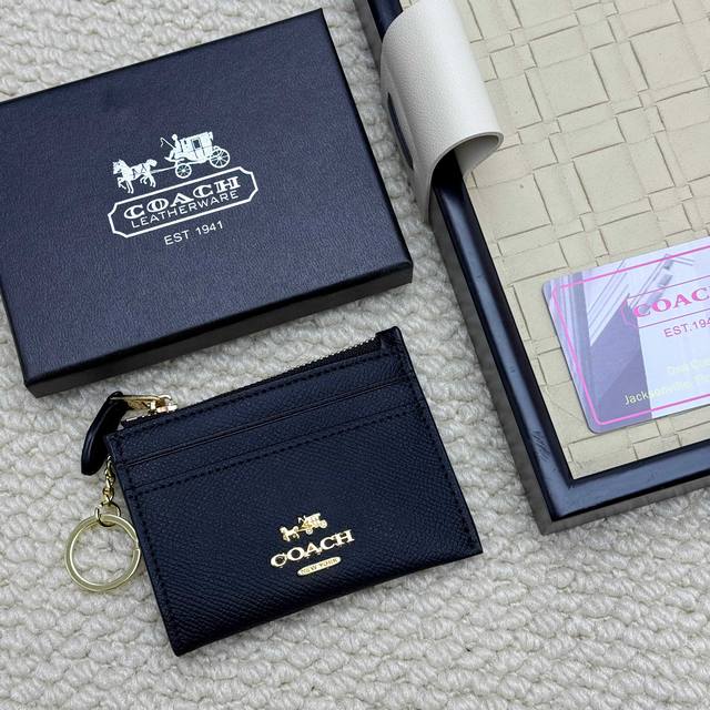 New coin purse small card holder, Coach new logo card holder, made of top layer