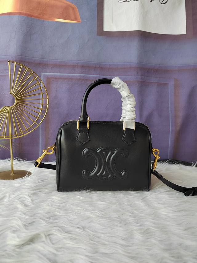 Style No. 133722 Black, hand-held shoulder and crossbody Boston bag, detachable