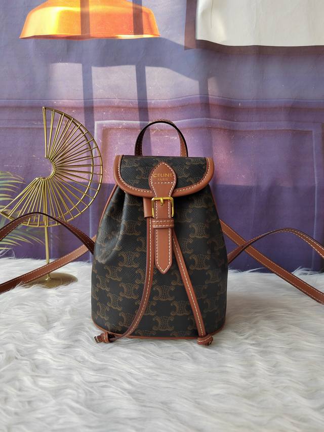 Style No. 197662 Mini backpack with monogram print, fabric lining, can be carrie