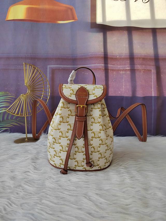 Style No. 197662 Apricot Blossom Logo Print Mini Backpack, Fabric Lining, Hand-C