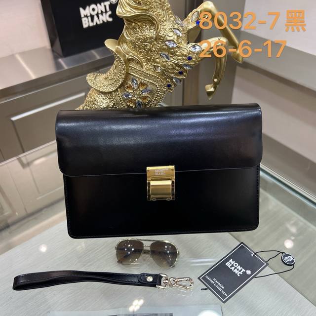 Montblanc 8032-7, a new Montblanc men's clutch, crafted from imported shaped cow