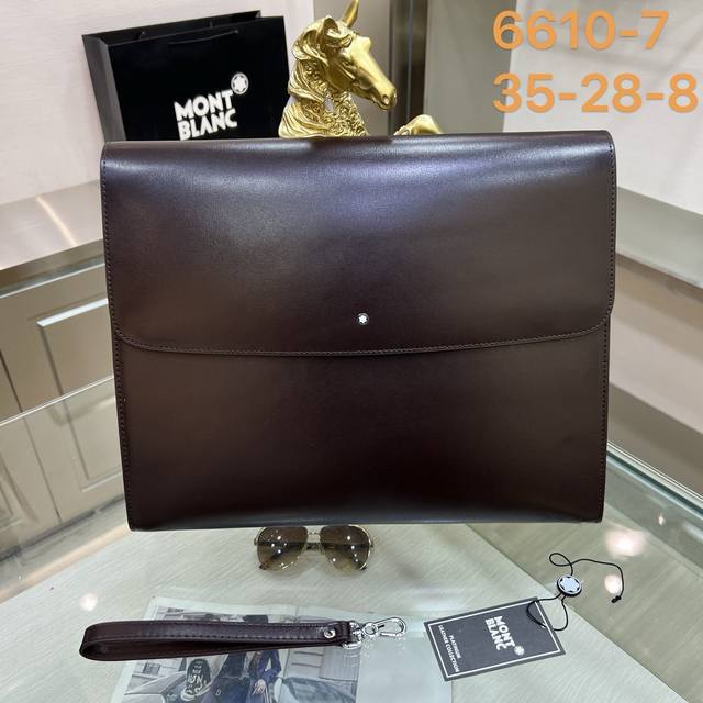 Montblanc 6610-7 Montblanc clutch, folder with rich and deep black leather color