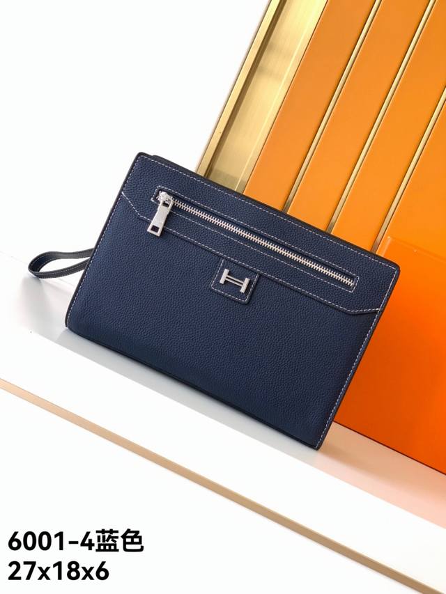 Clutch Model: 6001-4 Blue. Made from premium, original Emma Italian leather, thi