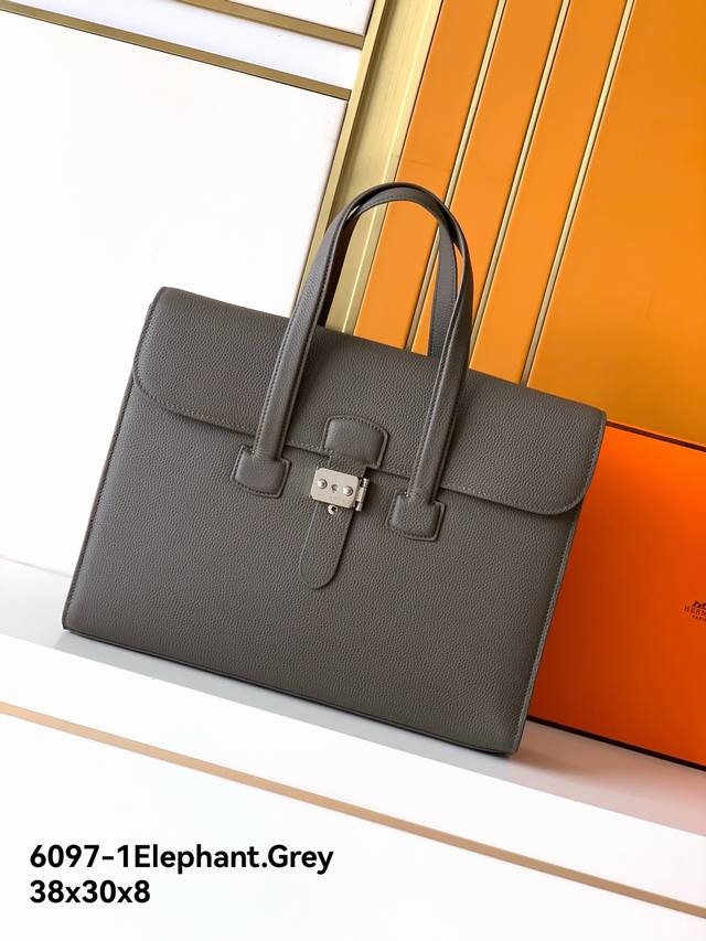 New Briefcase Model: 6097-1 Elephant Grey. Made from premium, genuine Emma Itali