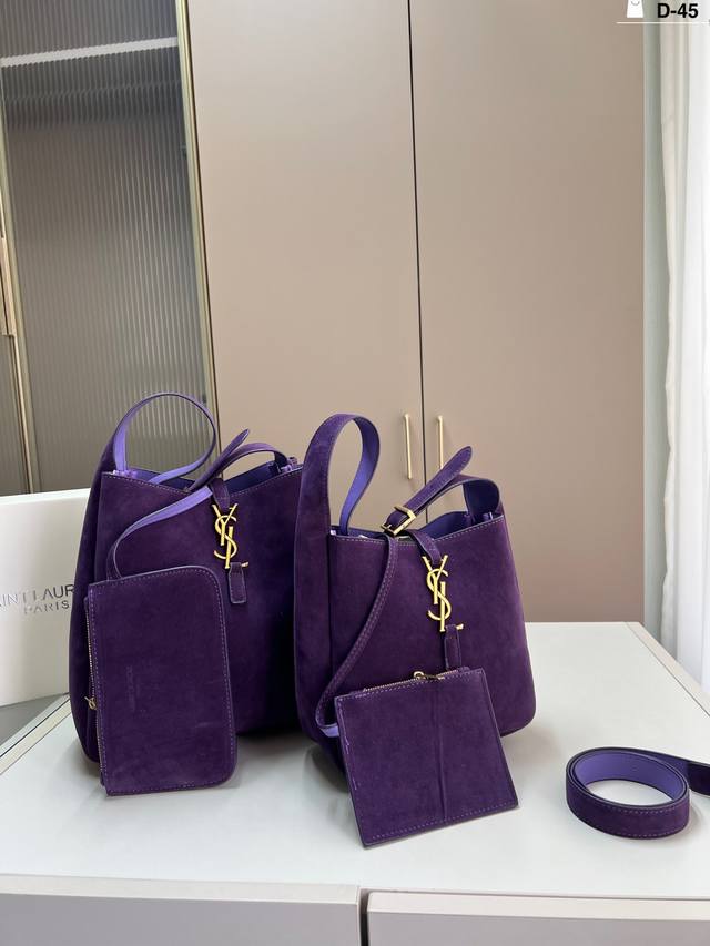 Ysl Saint Laurent double-sided underarm bucket bag