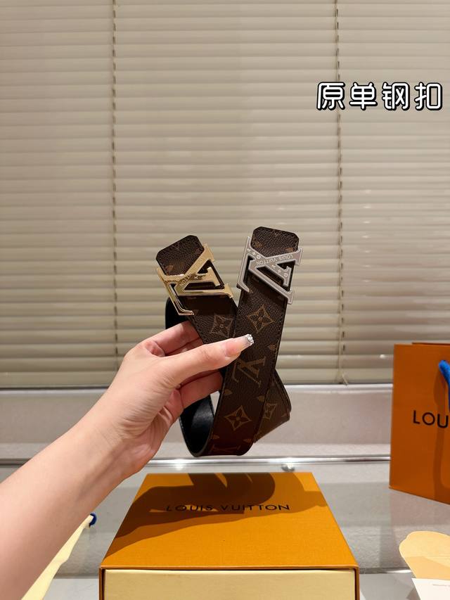 High-quality steel buckle! LV leather belt ~ The hottest version among the popul