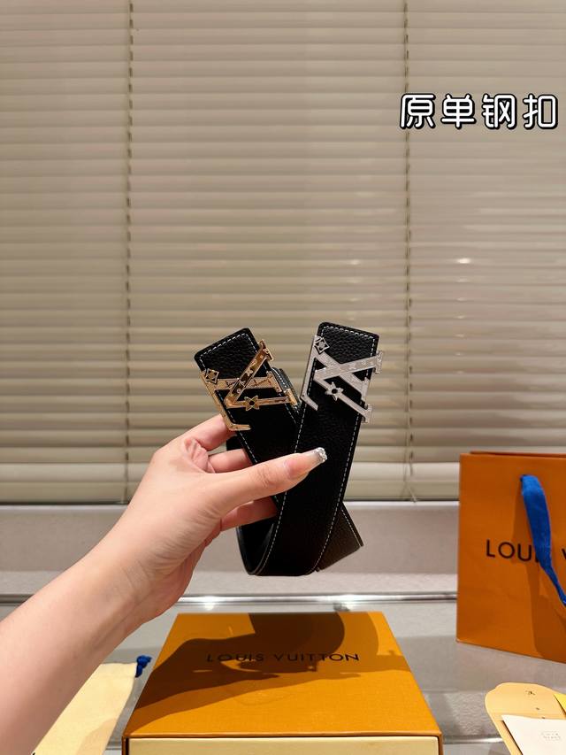 High-quality steel buckle! LV leather belt ~ The hottest version among the popul