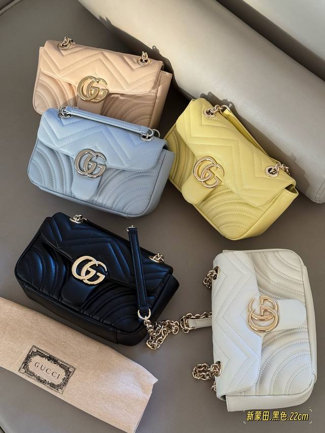 Upgraded version with box, light gold Size: 22*13cmgg Marmont new bag. You must