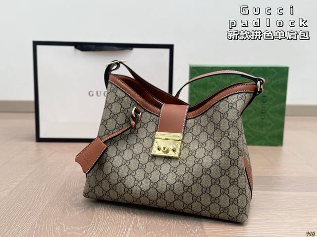 Gucci Padlock cool color matching shoulder bag calm and elegant retro romantic v