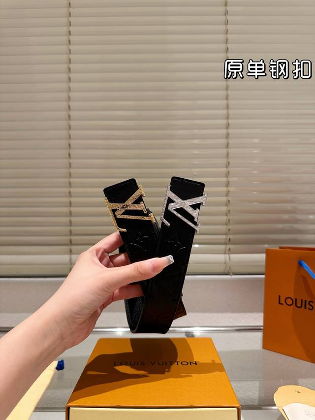 High-quality steel buckle! LV leather belt ~ The hottest version among the popul