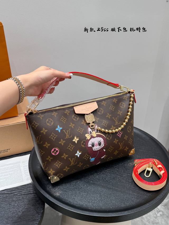 with box Lv new 25Ss underarm tote bag new croissant bag Lv high-end large handb