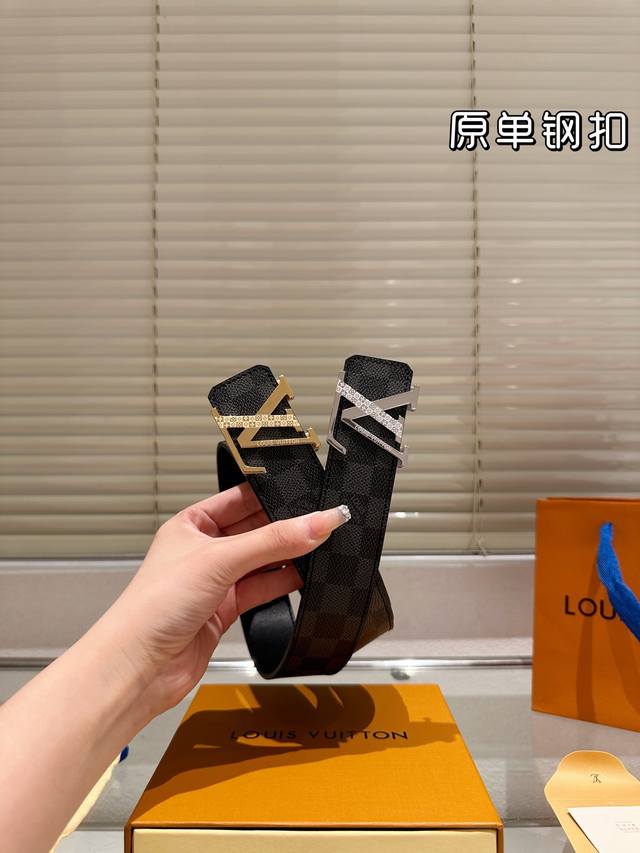 High-quality steel buckle! LV leather belt ~ The hottest version among the popul