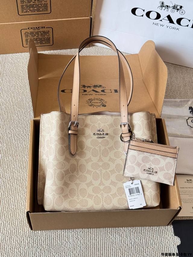 cowhide version with card holder Coach Mollie 25 tote bag Coach Coach OEM P late