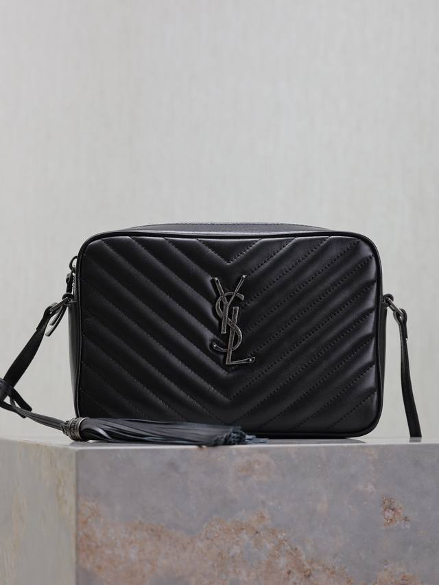 Black silver buckle New version Lou camera bag - Top-quality imported Italian co