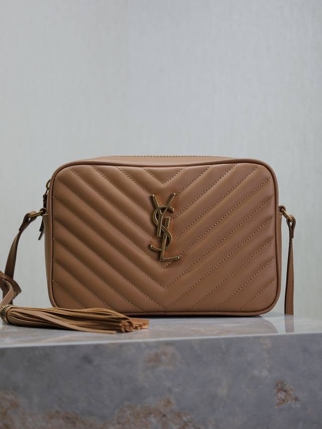 Caramel New Edition Lou Camera Bag - Top-quality imported Italian cowhide leathe