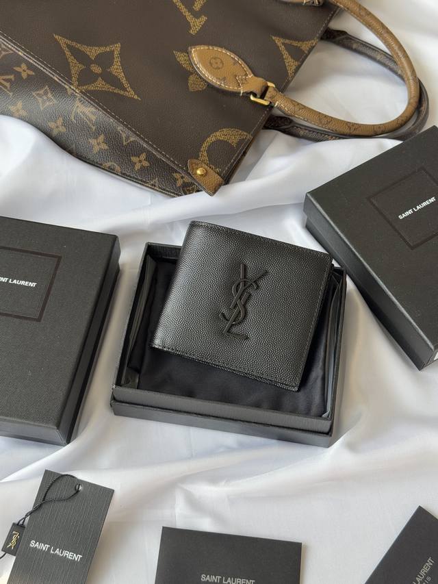 Ysl men's wallet with card and bill compartments Monogram bifold wallet, decorat