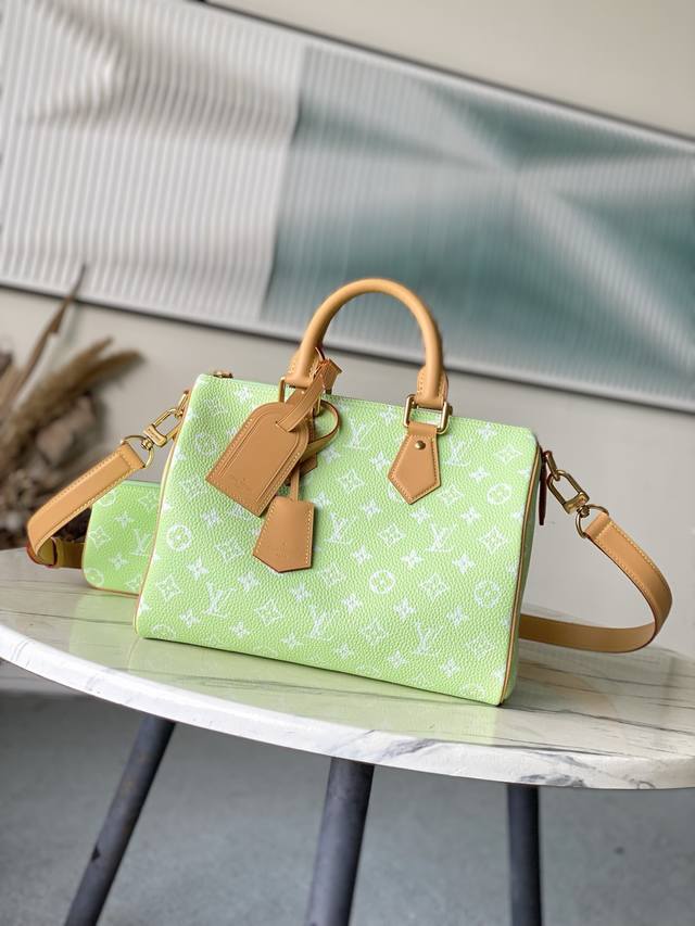Top-grain leather, original M24435, pink. This Speedy Bandouli